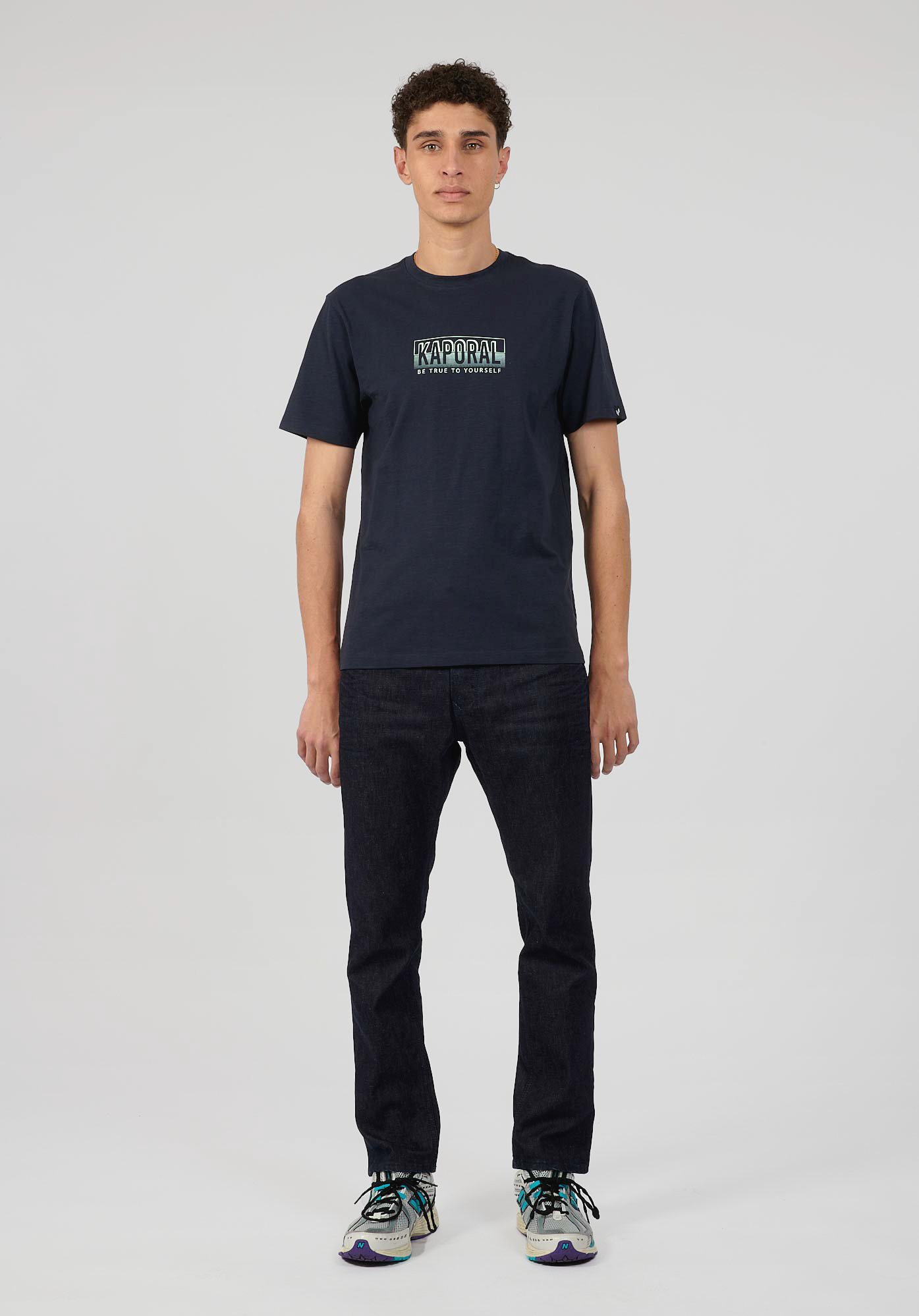 BAZZI  T-shirt bleu Homme en 100% coton bio