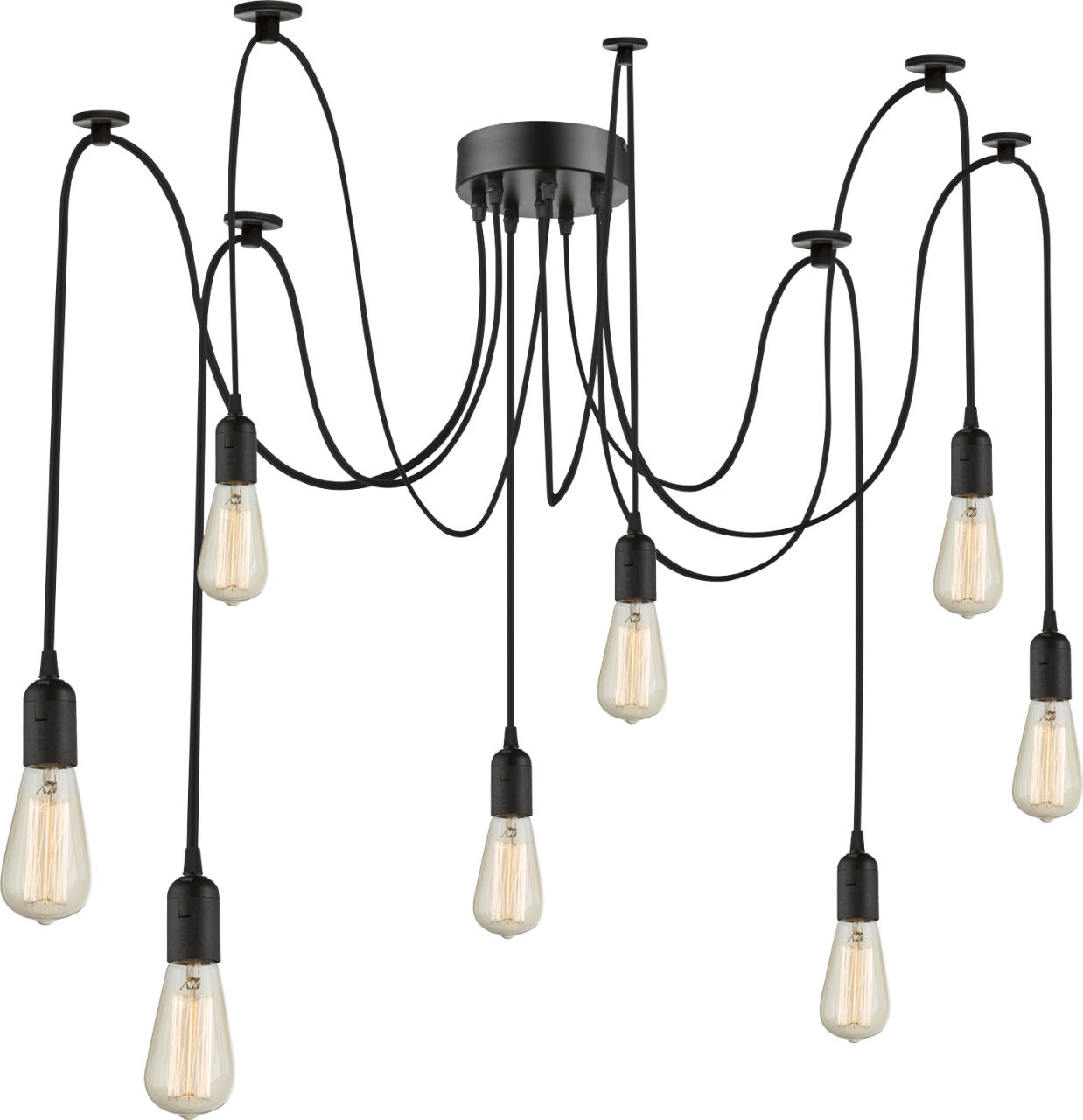 Globo Lighting - OLIVER - Hängeleuchte Metall schwarz, 8x E27