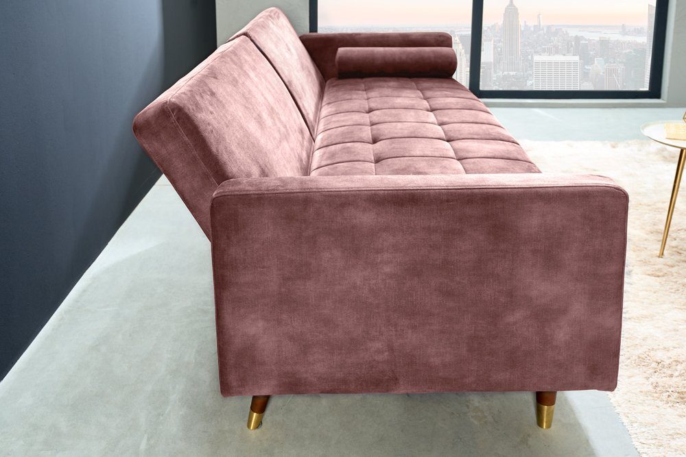 riess-ambiente Schlafsofa COUTURE 196cm altrosa / braun, Einzelartikel 1 Teile, Wohnzimmer · Microvelours · Bettfunktion
