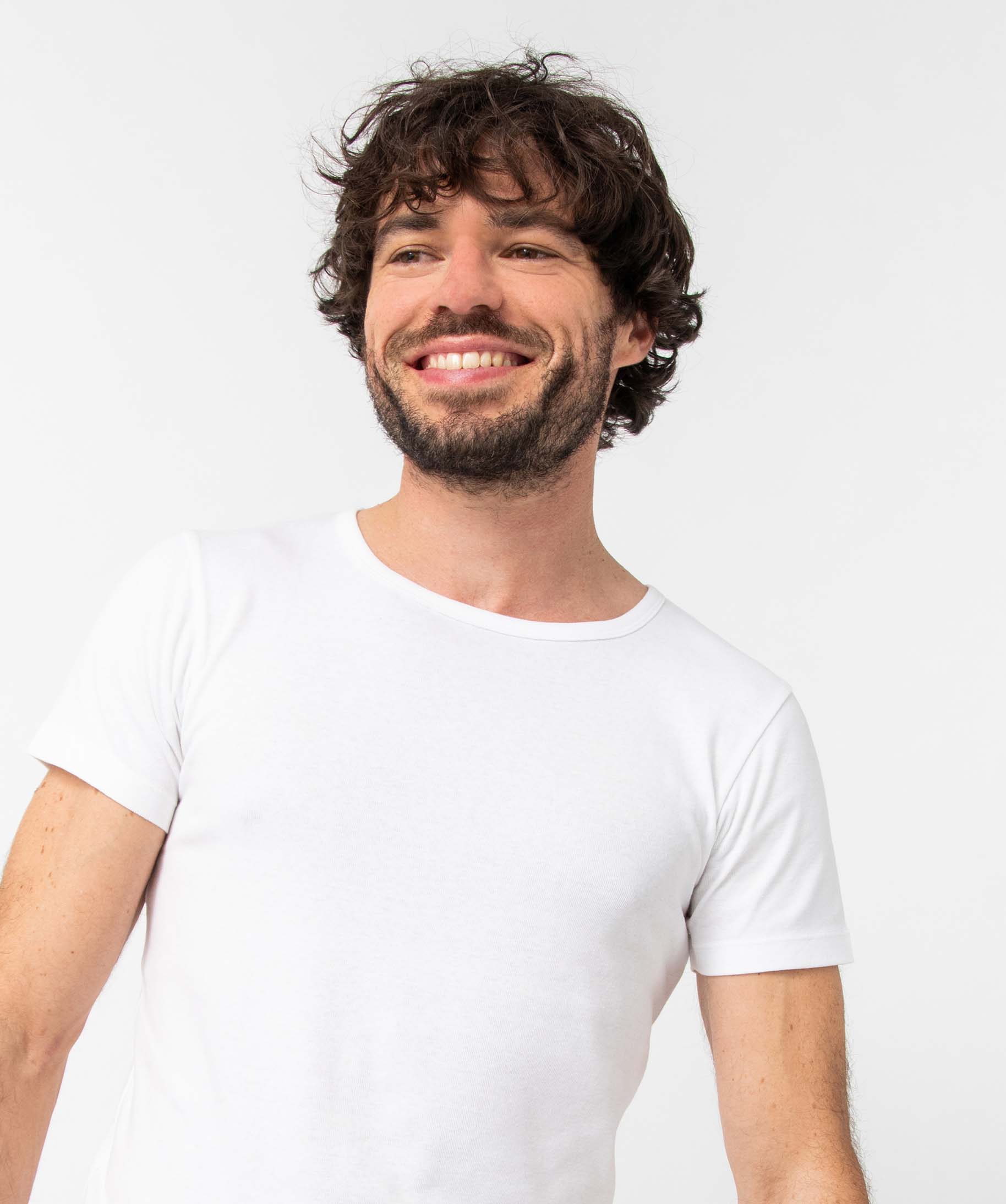 Tee-shirt homme à manches courtes et col rond en coton biol... blanc | GEMO