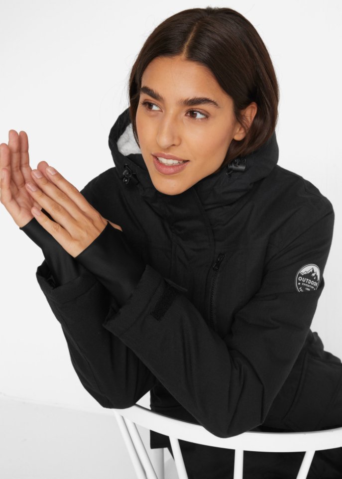 Funktions-Parka mit Teddyfleece und Kapuze