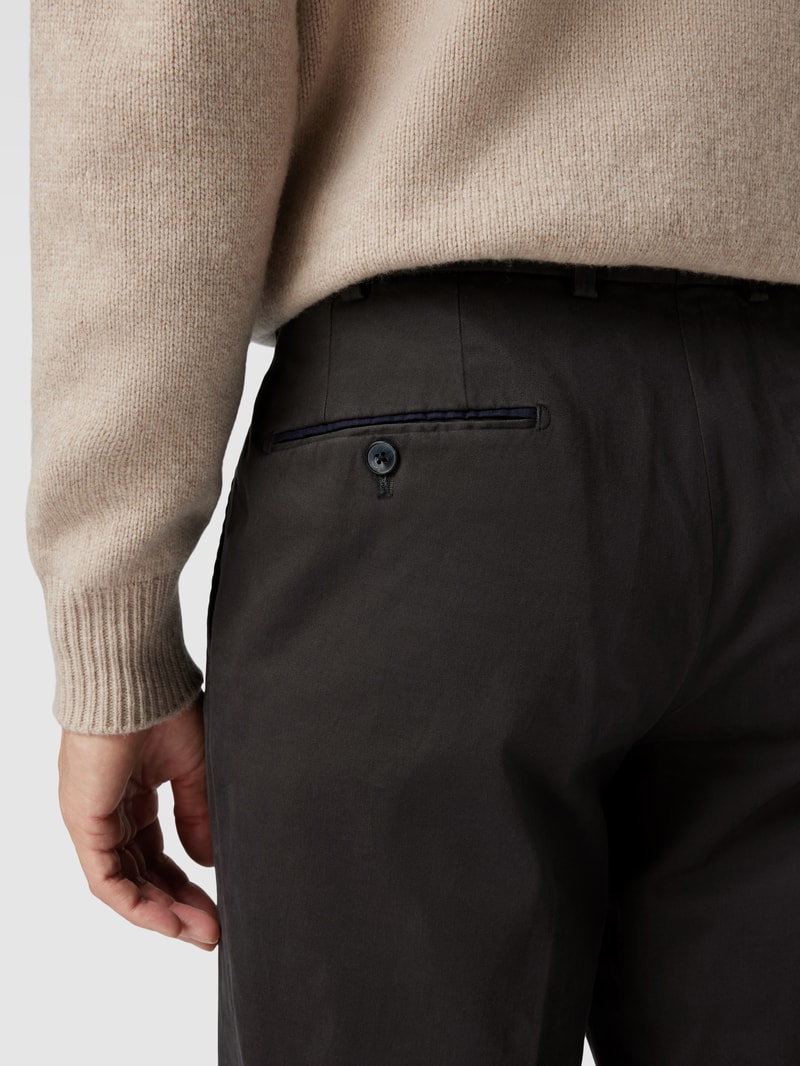 Regular Fit Bundfaltenhose Modell 'PEAKER' in dunkelgrau