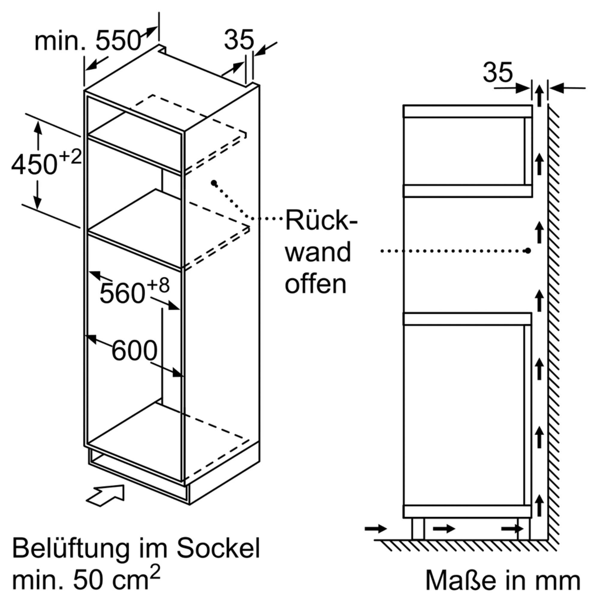 Constructa Einbau-Mikrowelle CC4W91962, Großflächengrill, Heißluft, Mikrowelle, Umluftgrillen, 44 l