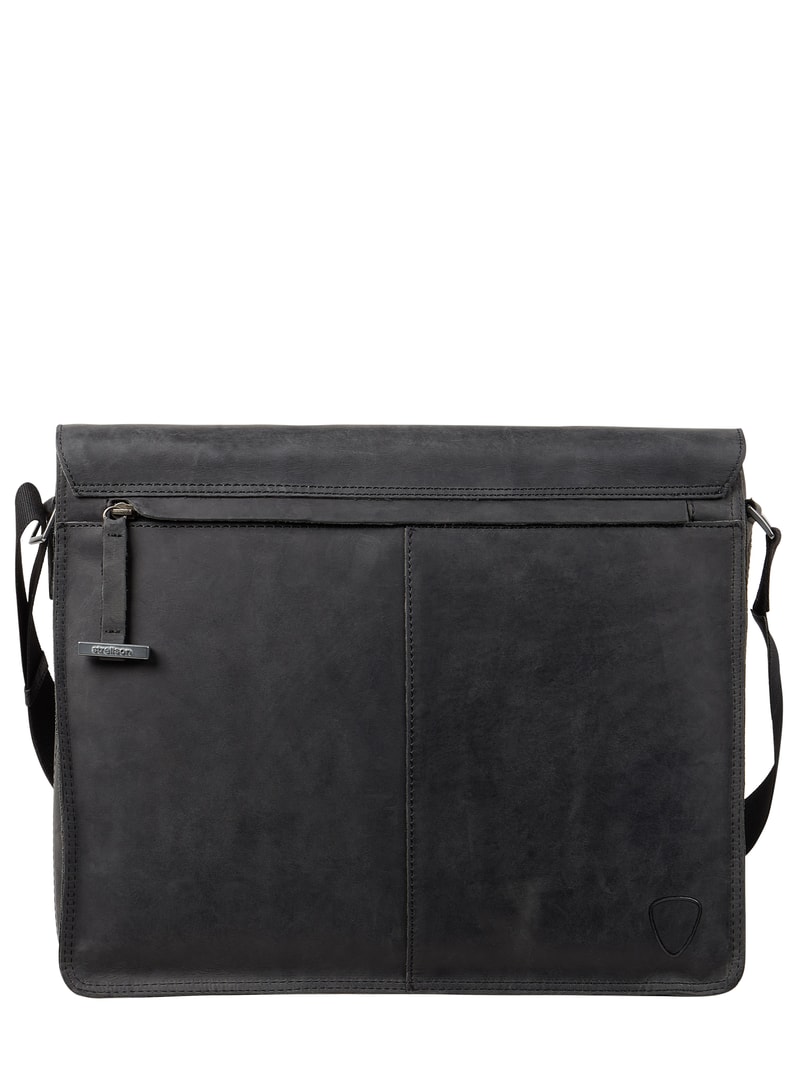Messenger Bag aus Leder Modell 'Richmond' in schwarz