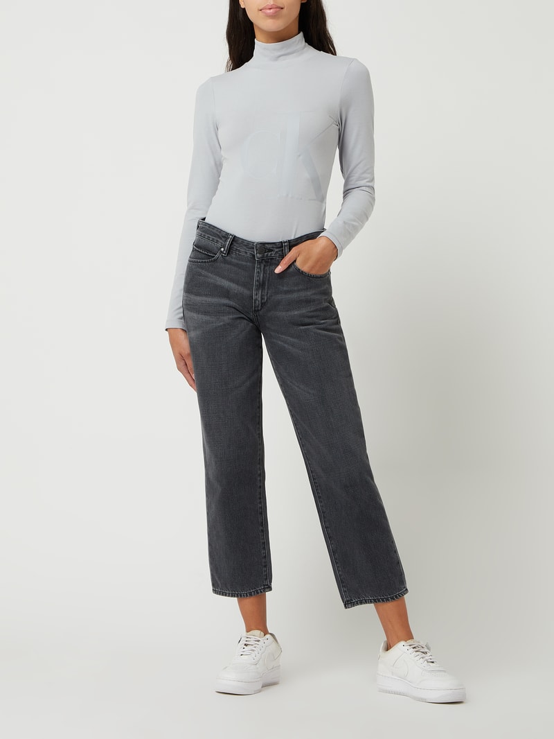 Body mit Logo-Print in mittelgrau