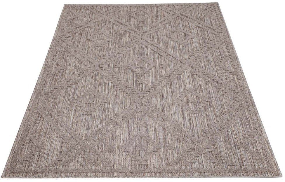 Teppich In-& Outdoorteppich Santorini 454, 3D-Effekt, Raute-Optik, Carpet City, rechteckig, Höhe: 5 mm, Wetterfest & UV-beständig für Terrasse, Balkon, Küche, Flur