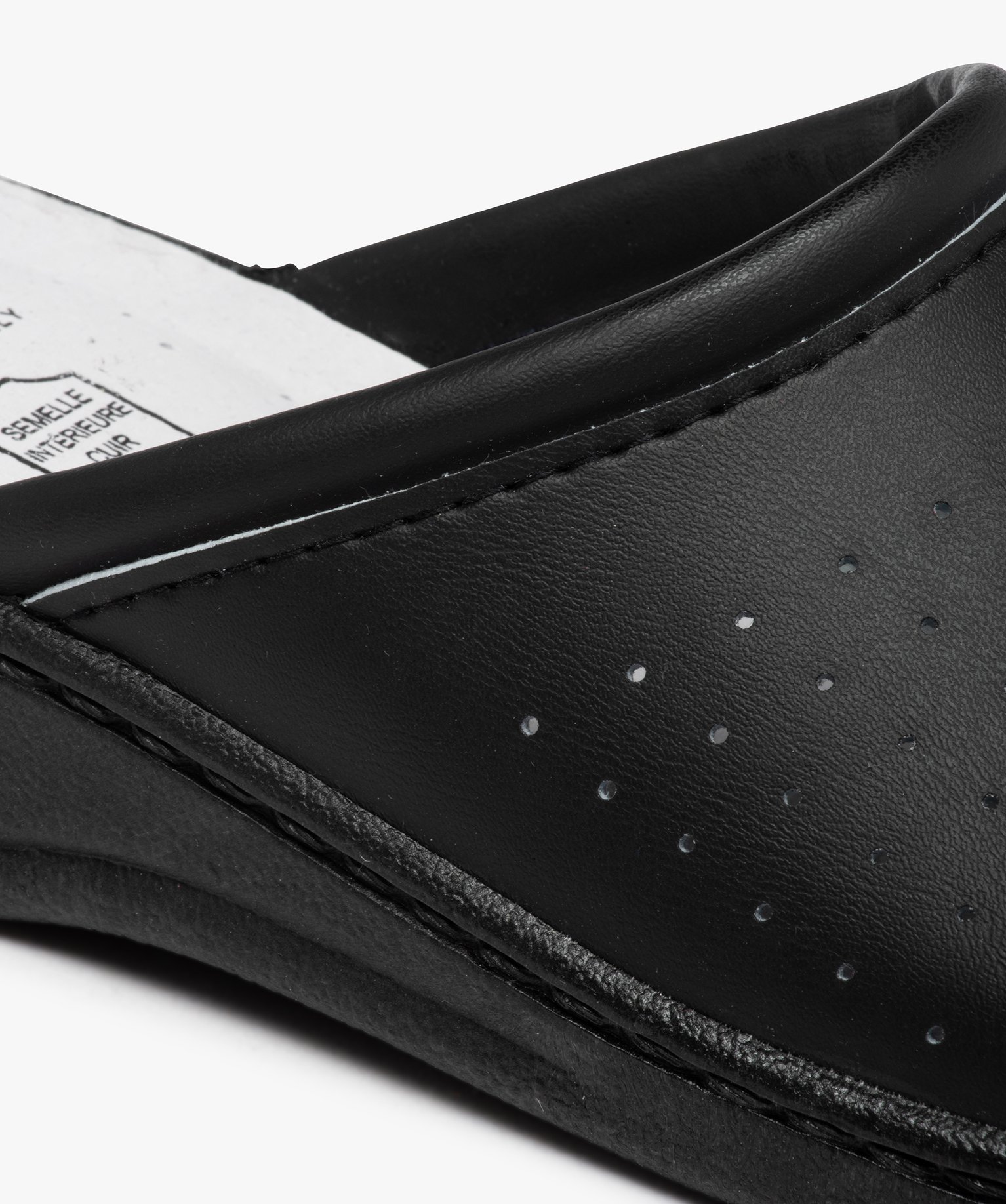 Sabots homme confort dessus uni perforé noir | GEMO