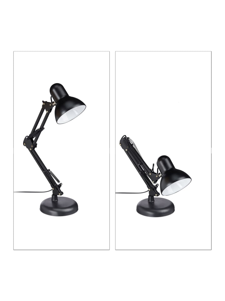 relaxdays Schreibtischlampe in Schwarz - (B)27 x (H)50 x (T)15 cm günstig kaufen onesize