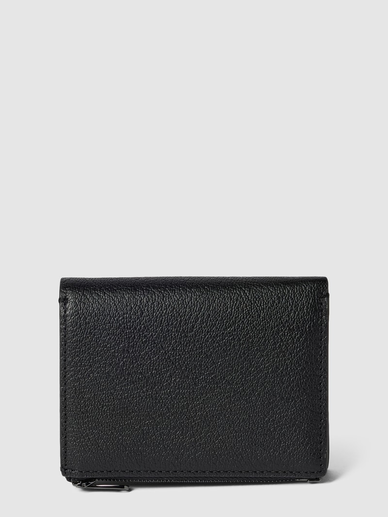 Portemonnaie mit Label-Detail Modell 'MODERN BAR TRIFOLD' in schwarz