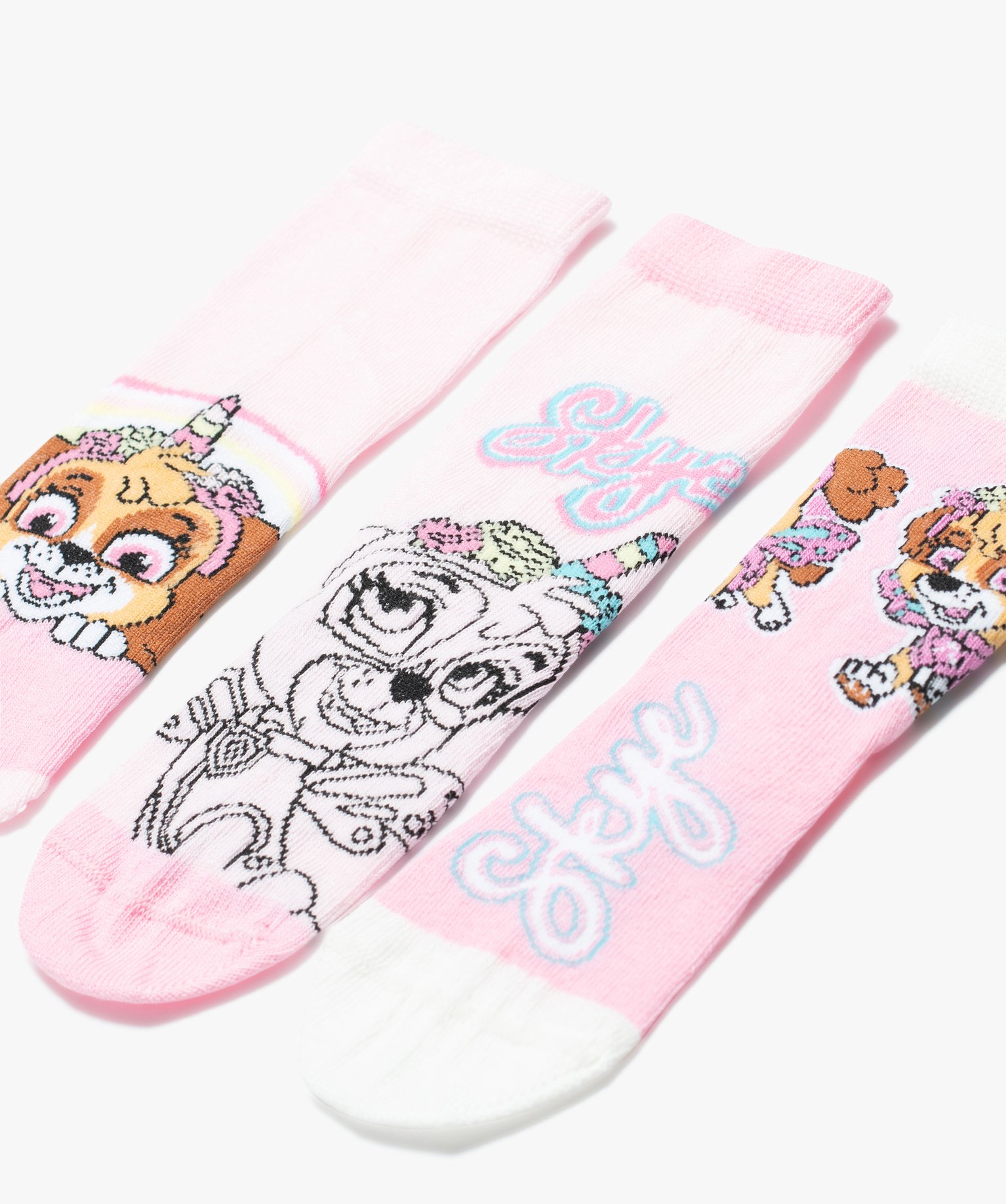 Chaussettes tige haute imprimées fille - La Pat'Patrouille ... rose | GEMO