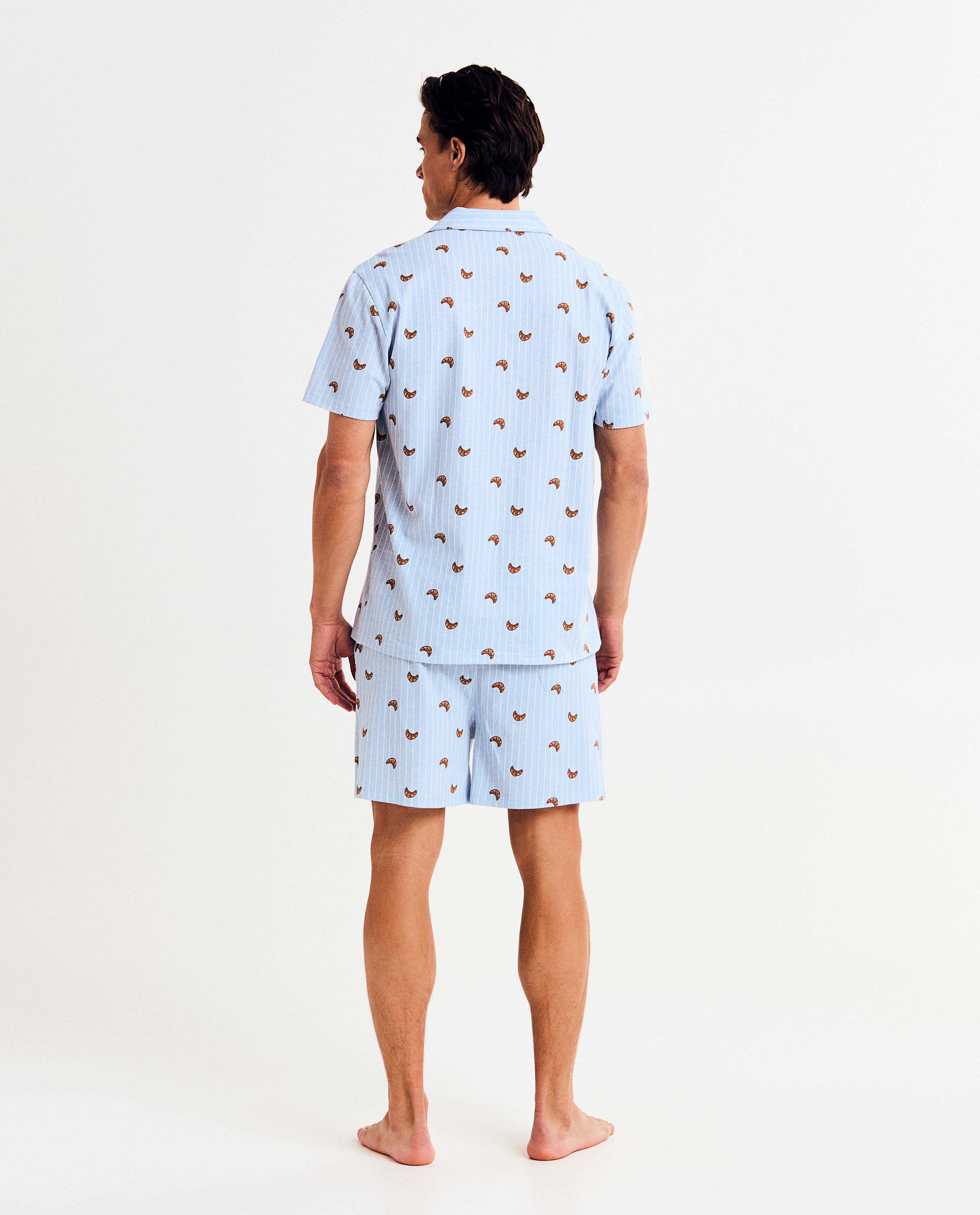 Pijamale Familystories din bumbac organic, unisex, S-XXL albastru deschis