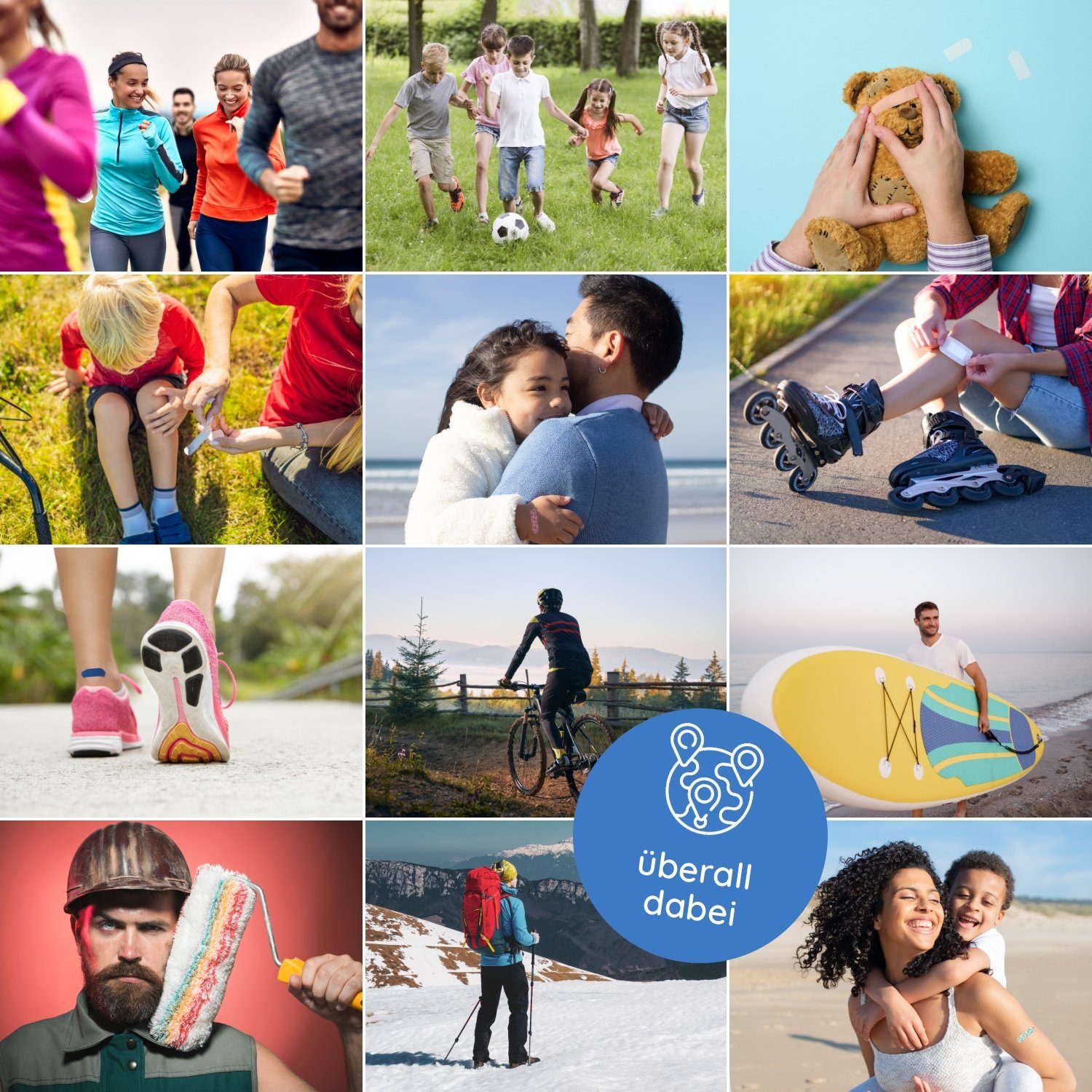 FLEXEO Wundpflaster Wundschnellverband (1 St), Zuschneidbares Pflaster, detektierbar wasserfest blau, 6cmx5m
