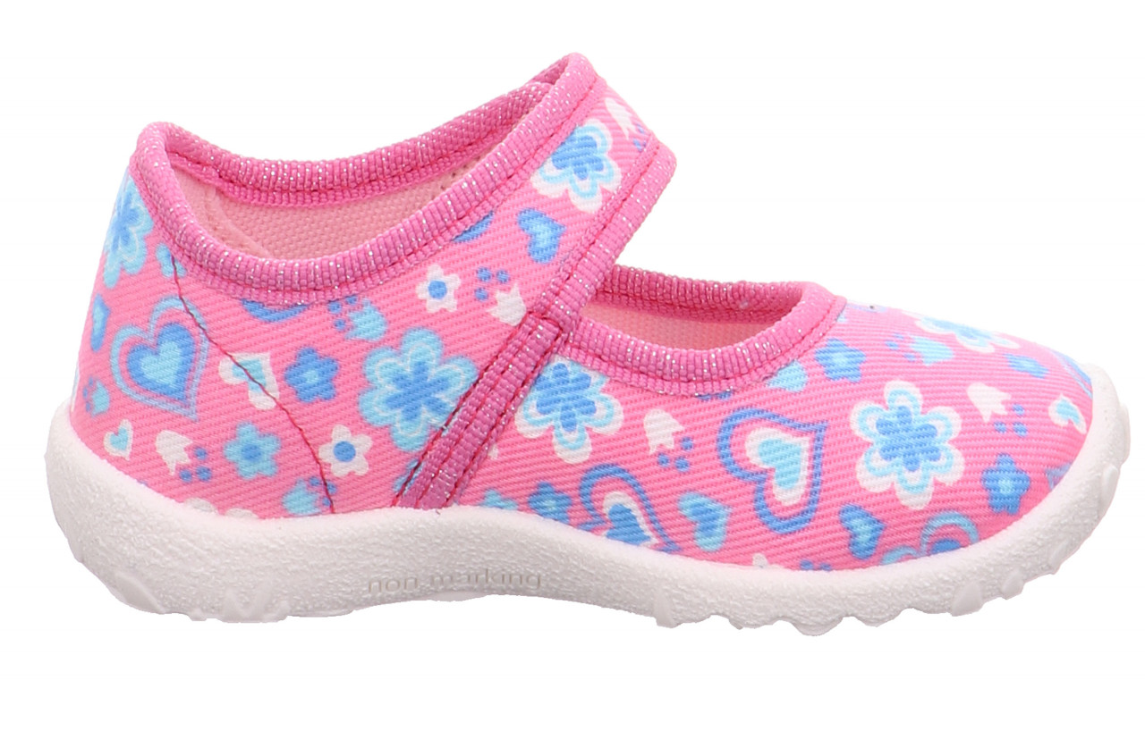 SPOTTY - Rosa/TürkisHausschuh mit Klettverschluss