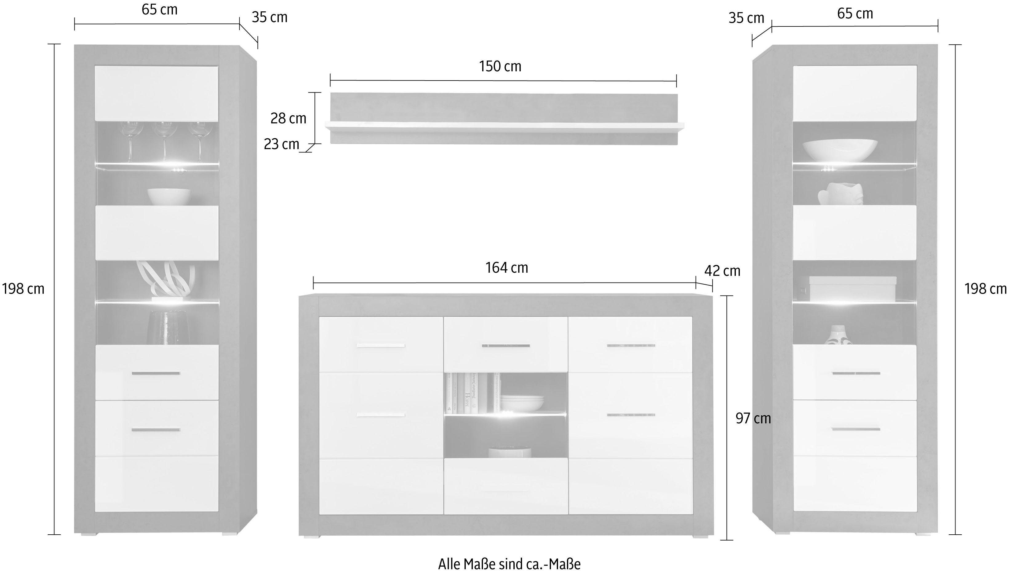 INOSIGN Wohnwand Etero, (Set, 4-St)