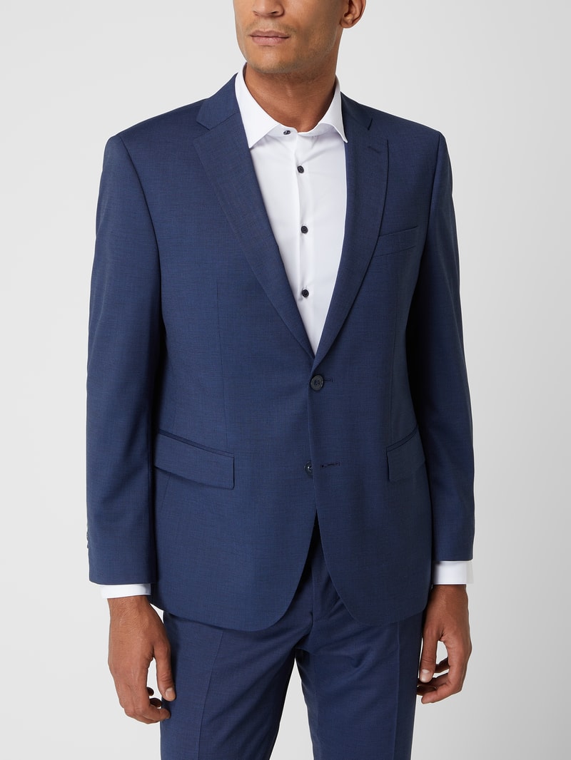 Modern Fit 2-Knopf-Sakko mit Stretch-Anteil Modell 'Grant' in blau