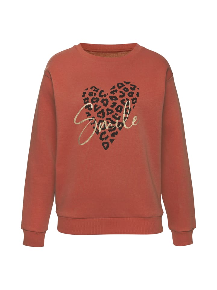 LASCANA Sweatshirt in rotbraun günstig kaufen