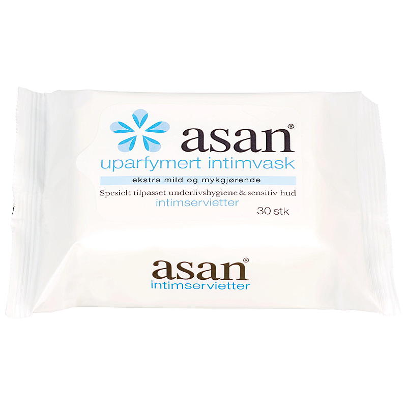 Asan Intimservietter 30-pk, parfymefri, Asan