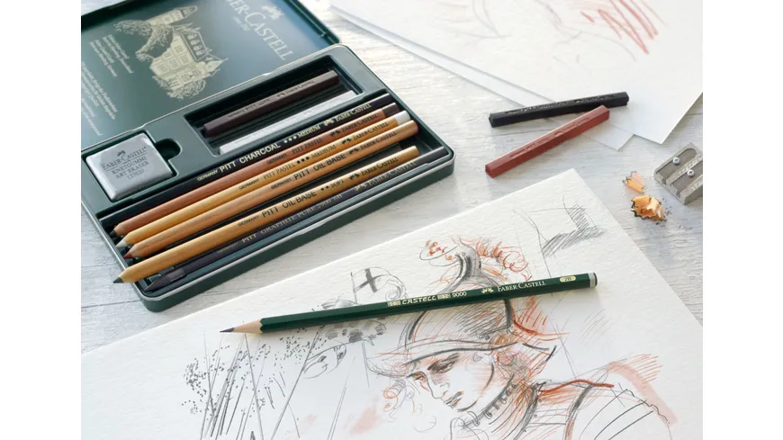 FABER-CASTELL Set Pitt Monochrome klein Metalletui