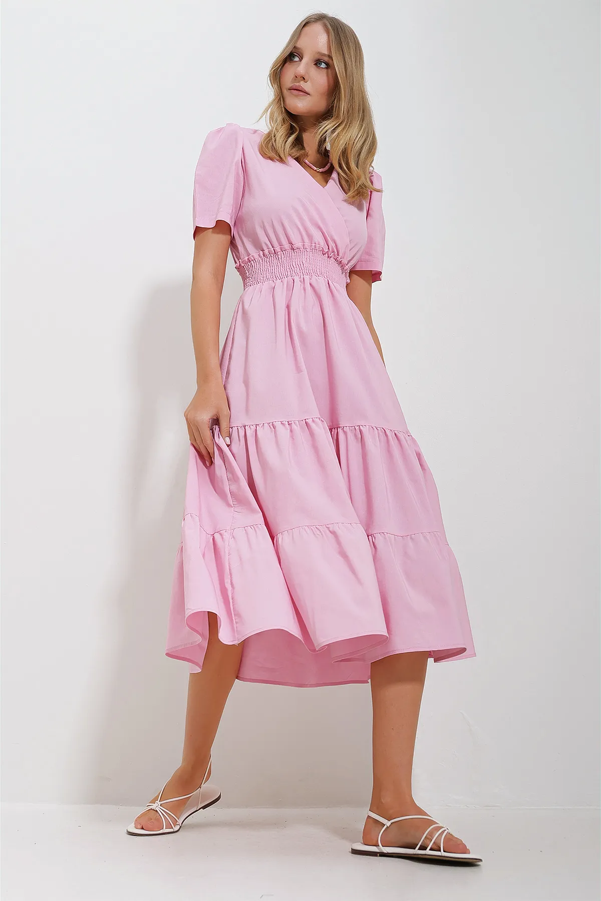 Trend Alaçatı Stili  Kleid - Rosa - A-Linie
