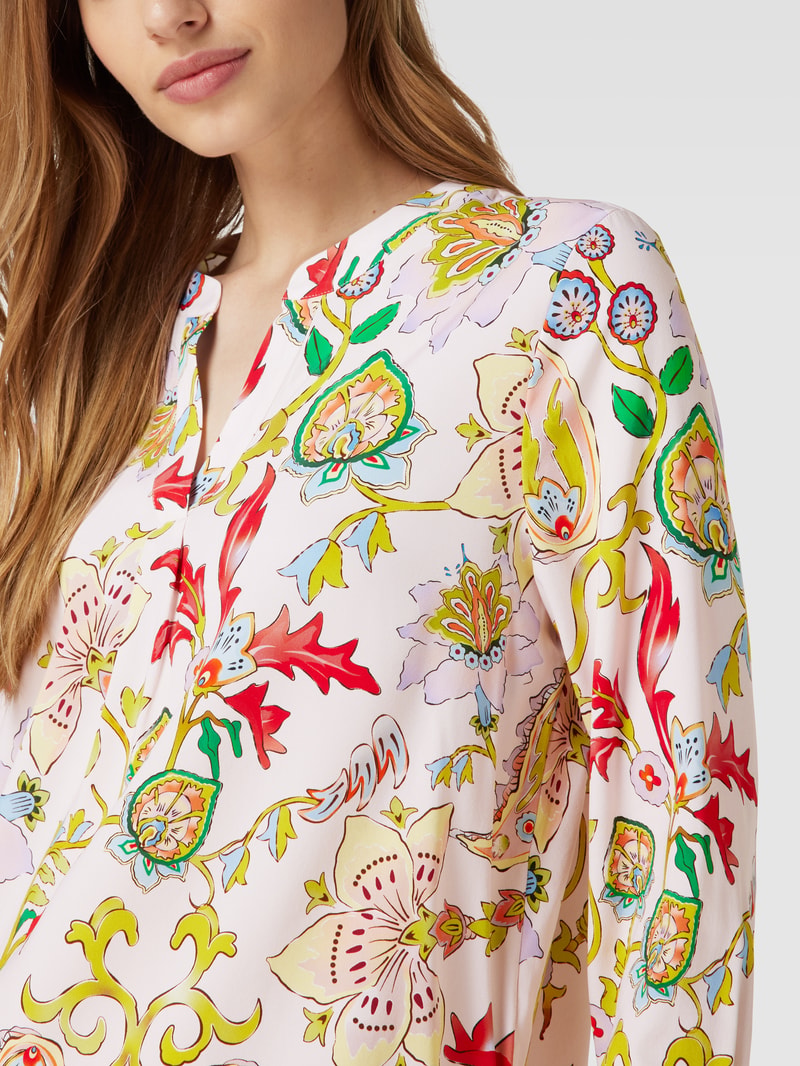 Bluse mit V-Ausschnitt in rosa