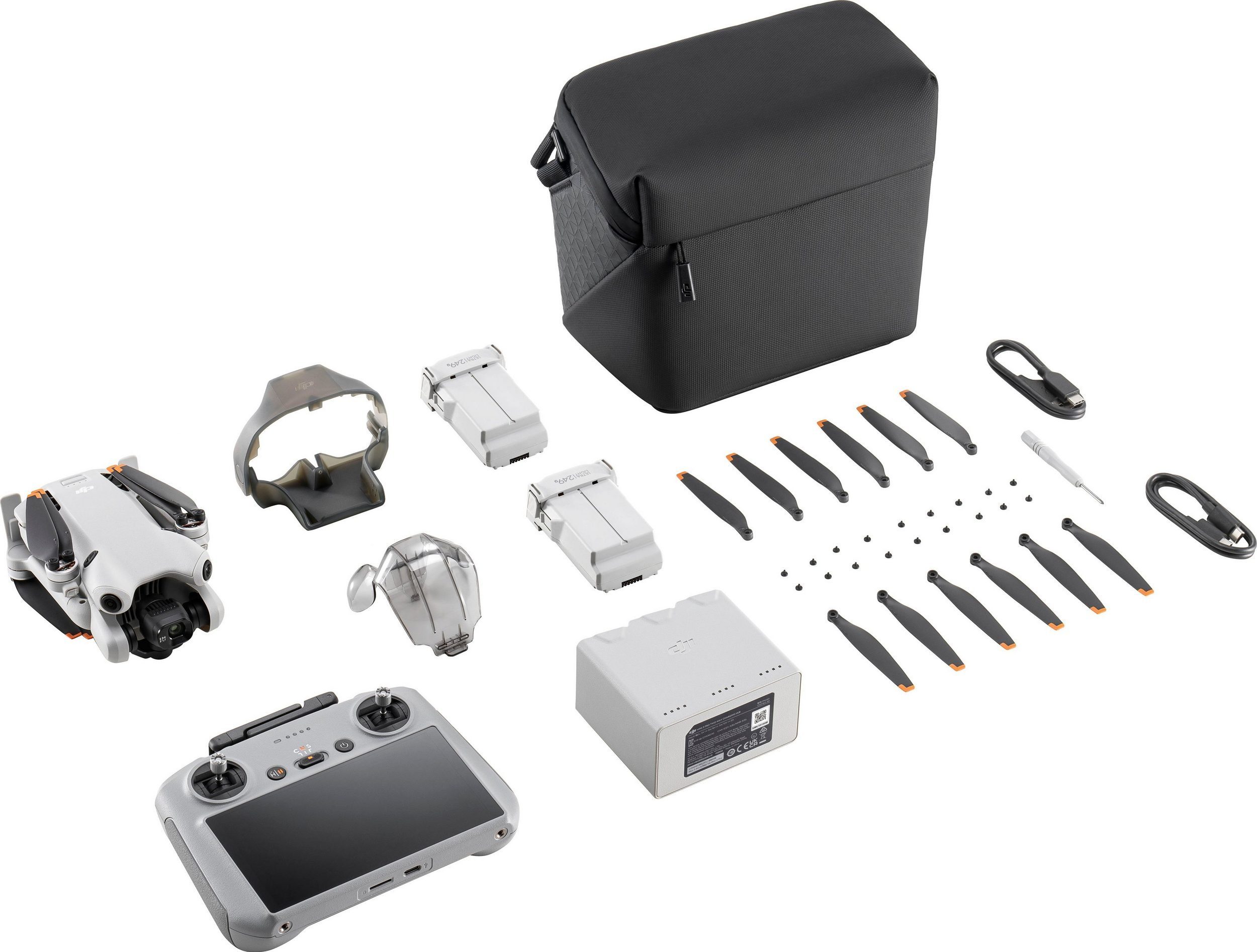DJI Mini 4 Pro Fly More Combo mit DJI RC 2 Fernsteuerung Drohne mit Kamera Drohne (Ultra HD, 34 Minuten Flugzeit, 2 zusätzliche Akkus, Klasse-C0, Mini-Drohne mit Kamera 4k Video GPS, Bildschirmfernsteuerung faltbare Mini-Drohne mit 4K-Kamera, unter 2