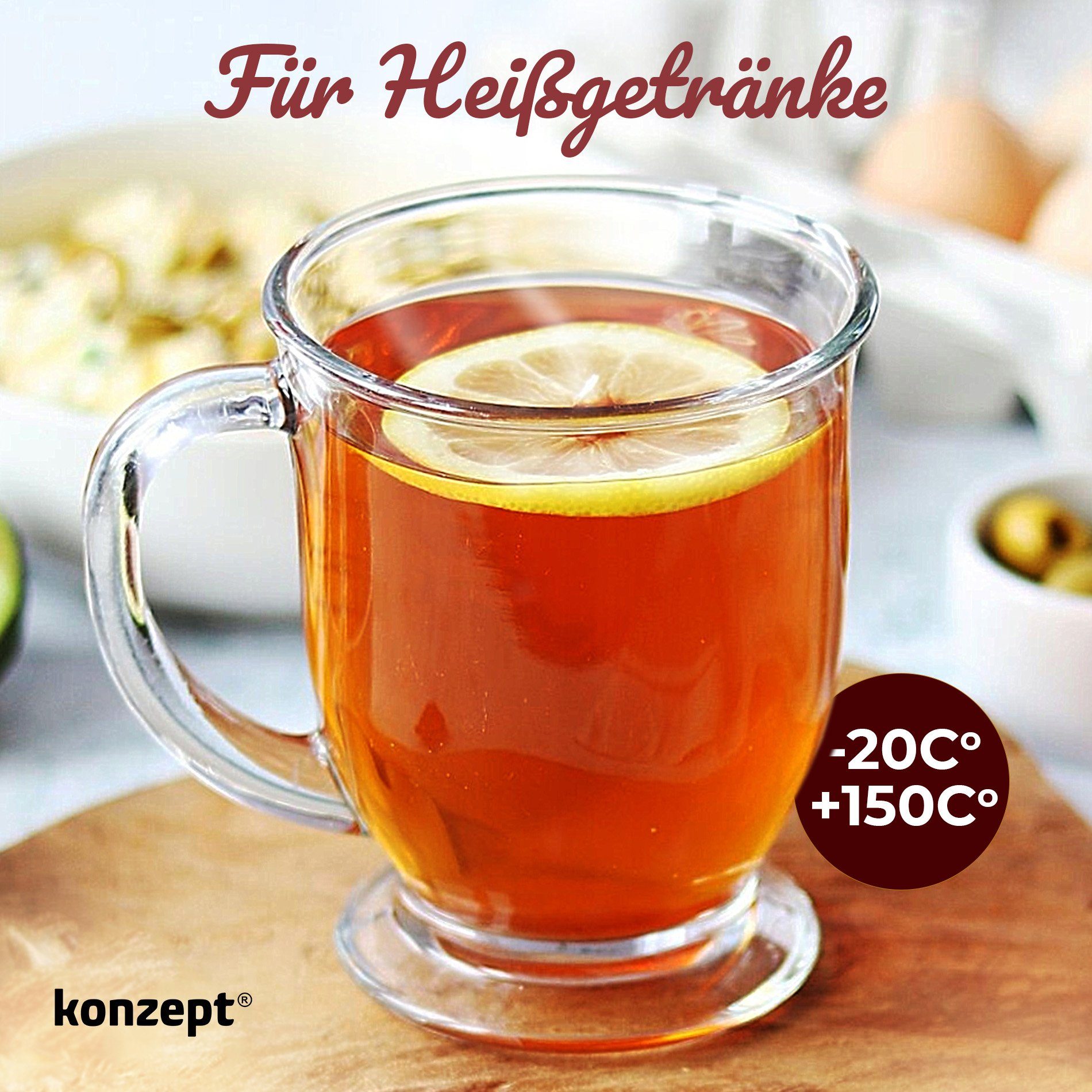 Konzept 11 Gläser-Set Teegläser mit Henkel 4/6 Stk. Glühweinbecher