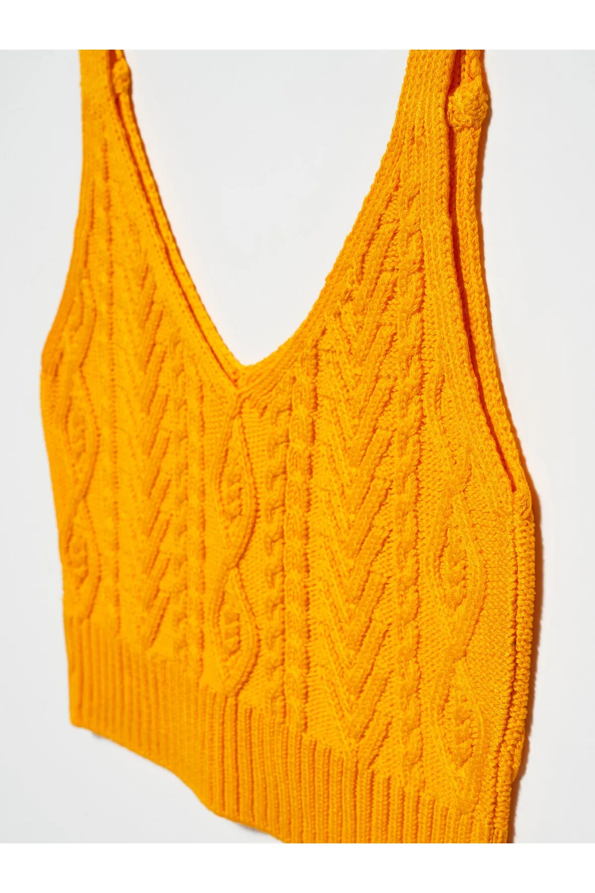 Dilvin  10180 Träger-Strick-Tanktop – Orange