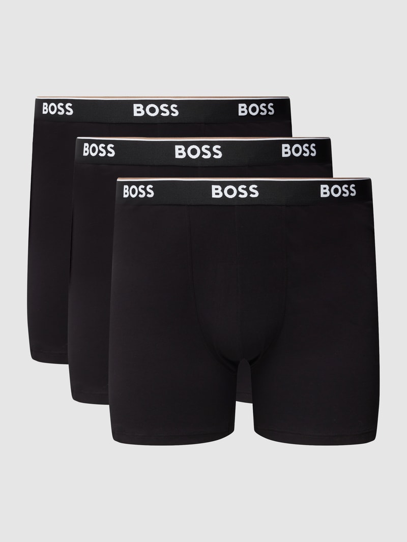 PLUS SIZE Trunks mit Logo-Bund im 3er-Pack in schwarz
