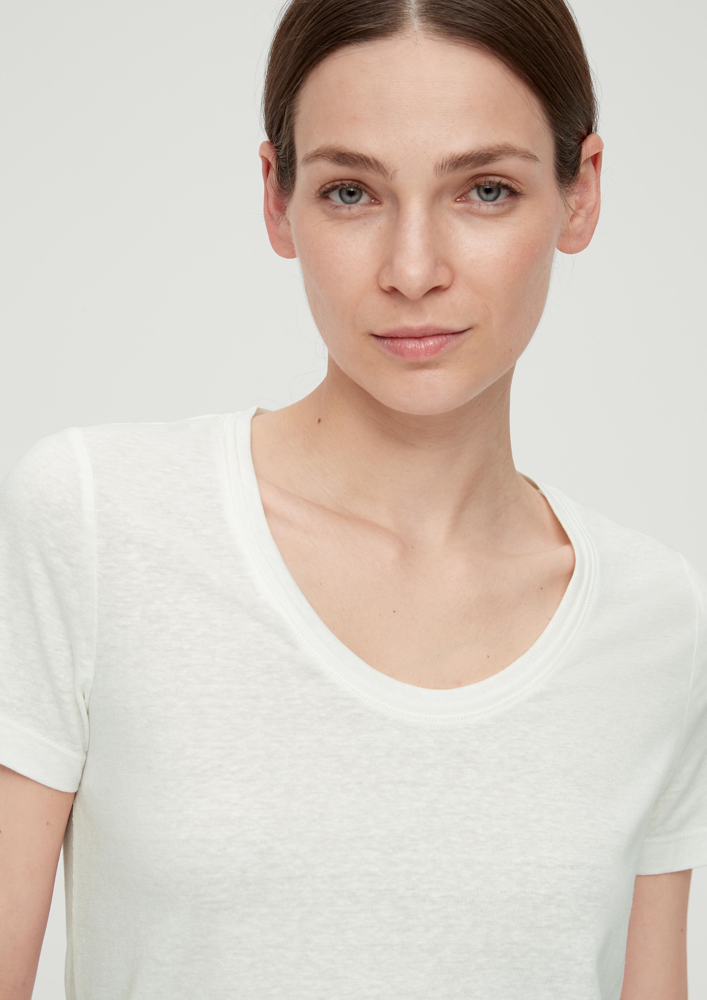 T-Shirt mit U-Ausschnitt  2134676-0210