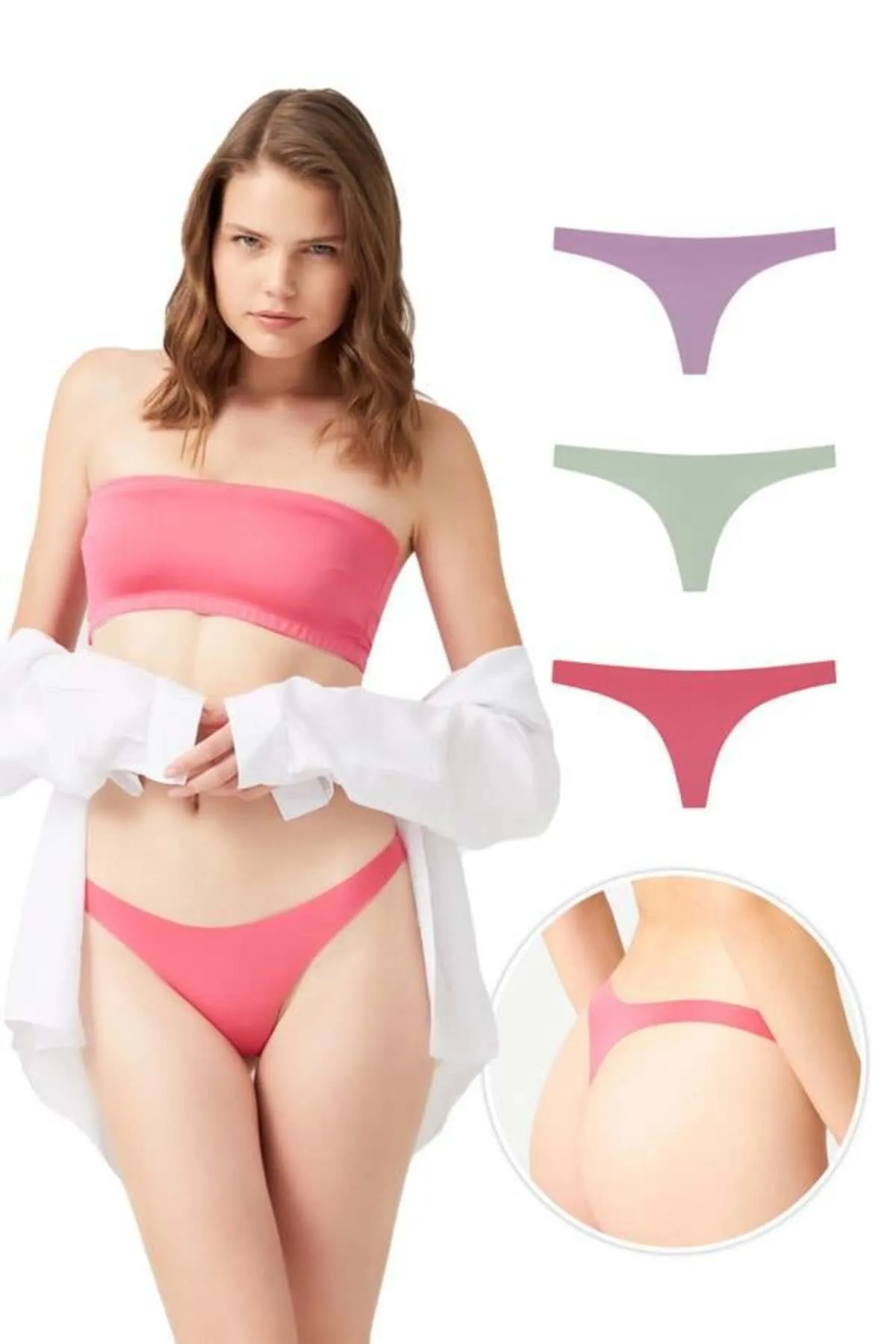 Cottonhill  Lasergeschnittene Damen-Tangas im 3er-Pack