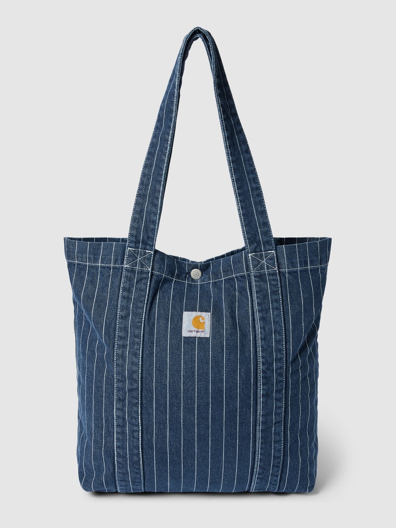 Tote Bag mit Label-Patch Modell 'ORLEAN' in jeans