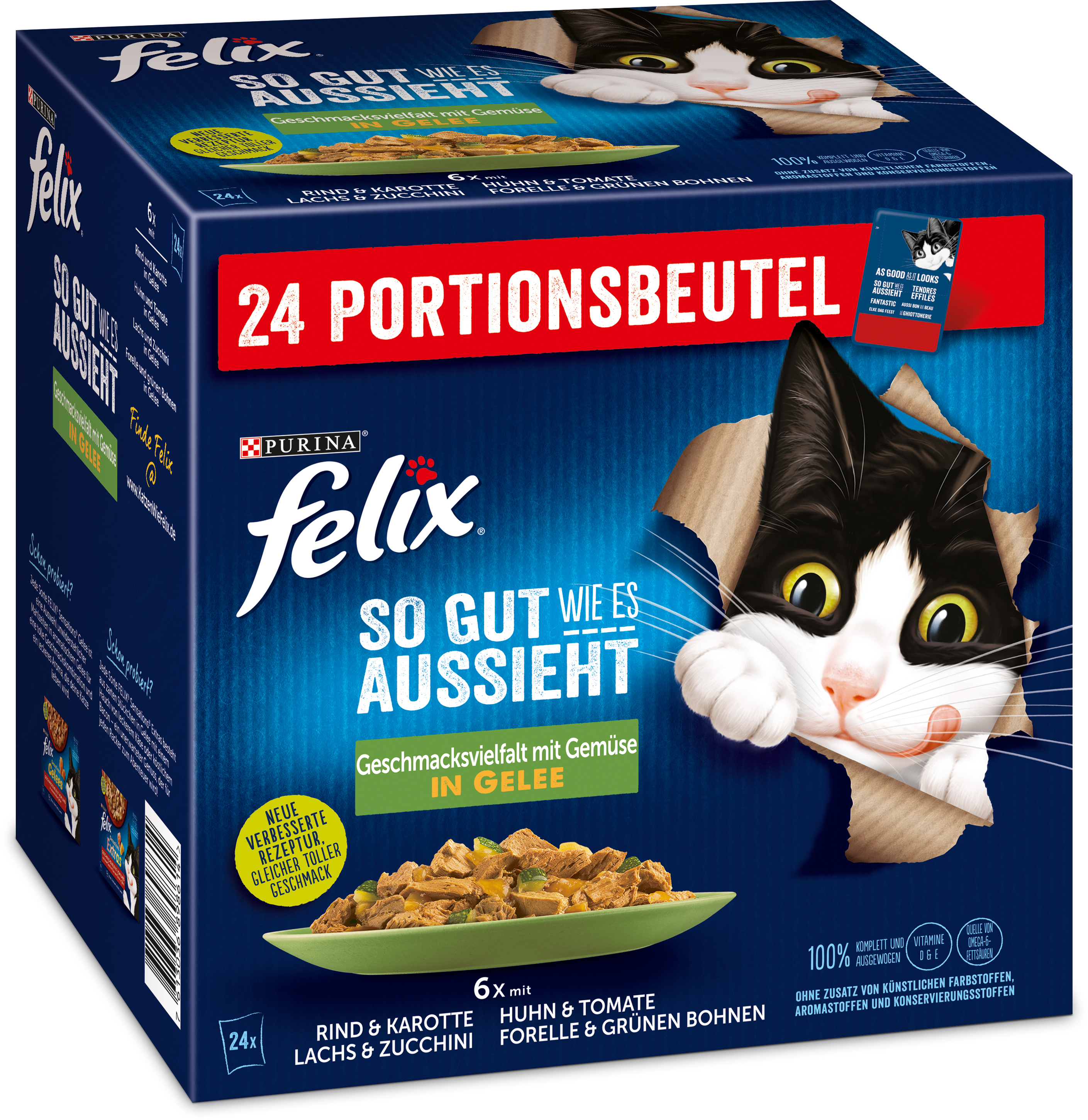 Felix Nassfutter Felix So gut wie es aussieht 24x85g Geschmacksvielfalt mit Gemüse