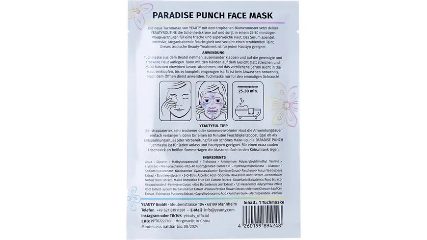 YEAUTY Paradise Punch Tuchmaske