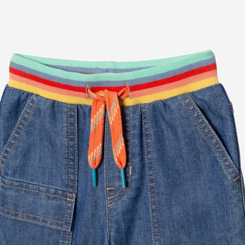 Bermuda bébé garçon jean rayures bleu Catimini