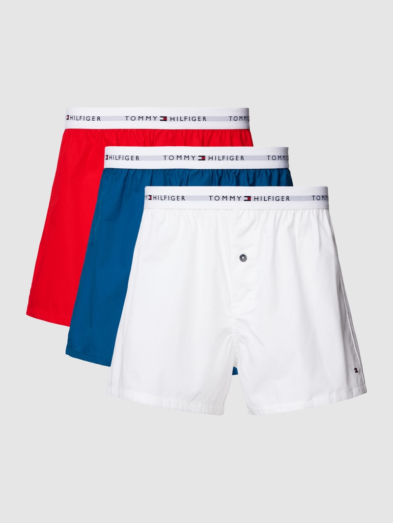 Boxershorts mit Label-Stitching im 3er-Pack in rot