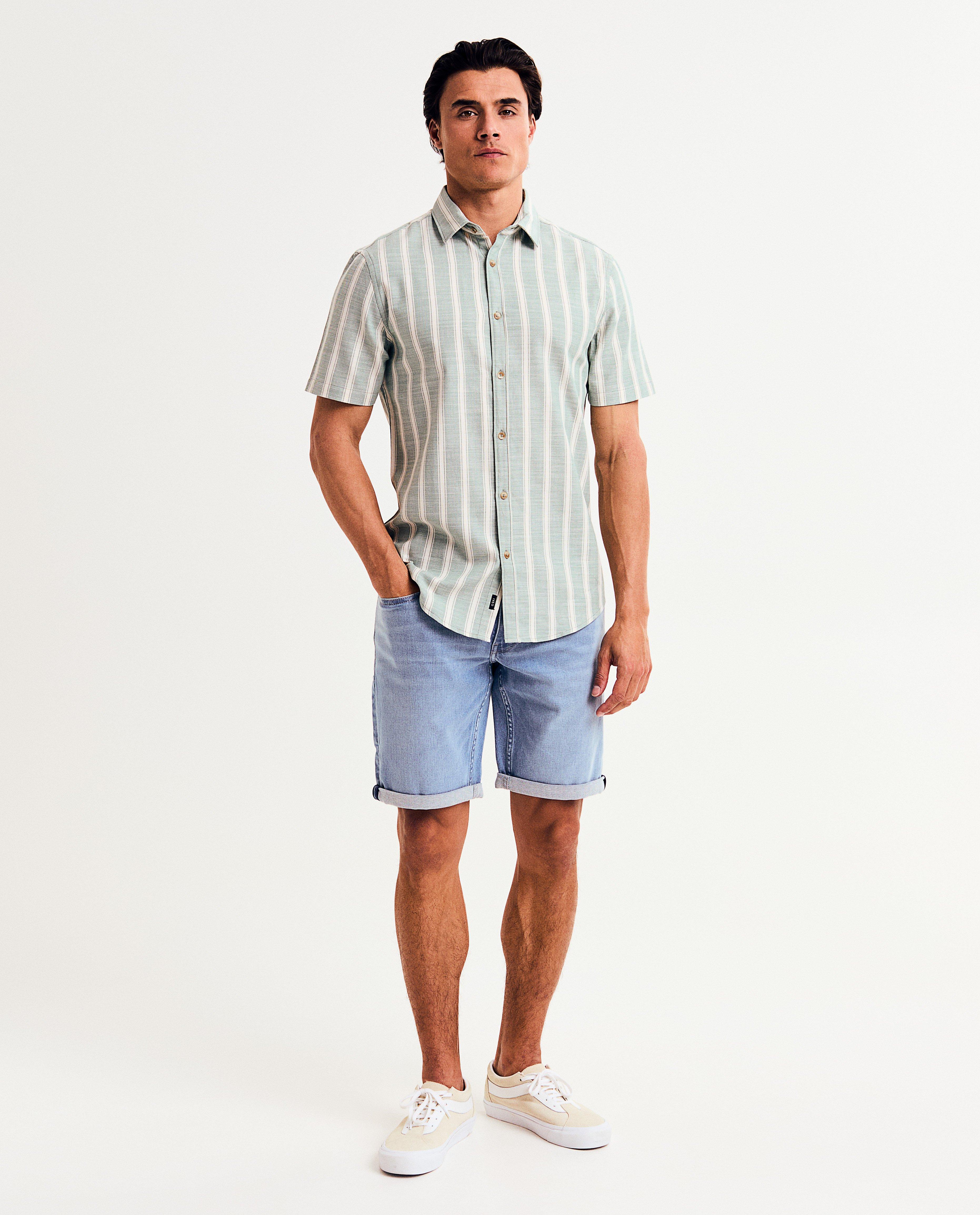 Quarterback Ljusblå jeansshorts ljusblå