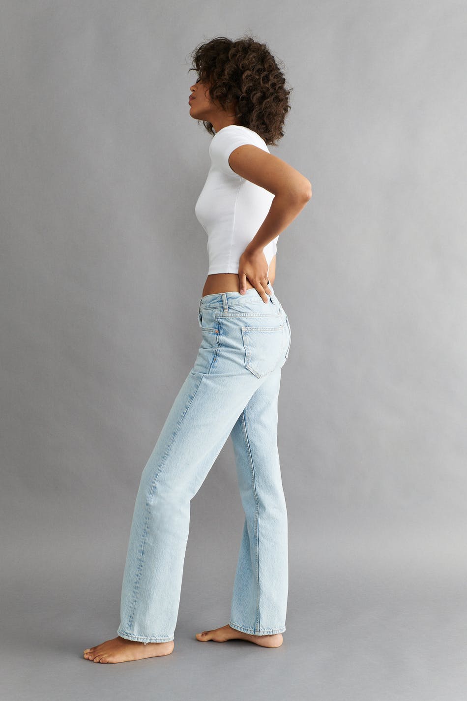 Low straight jeans