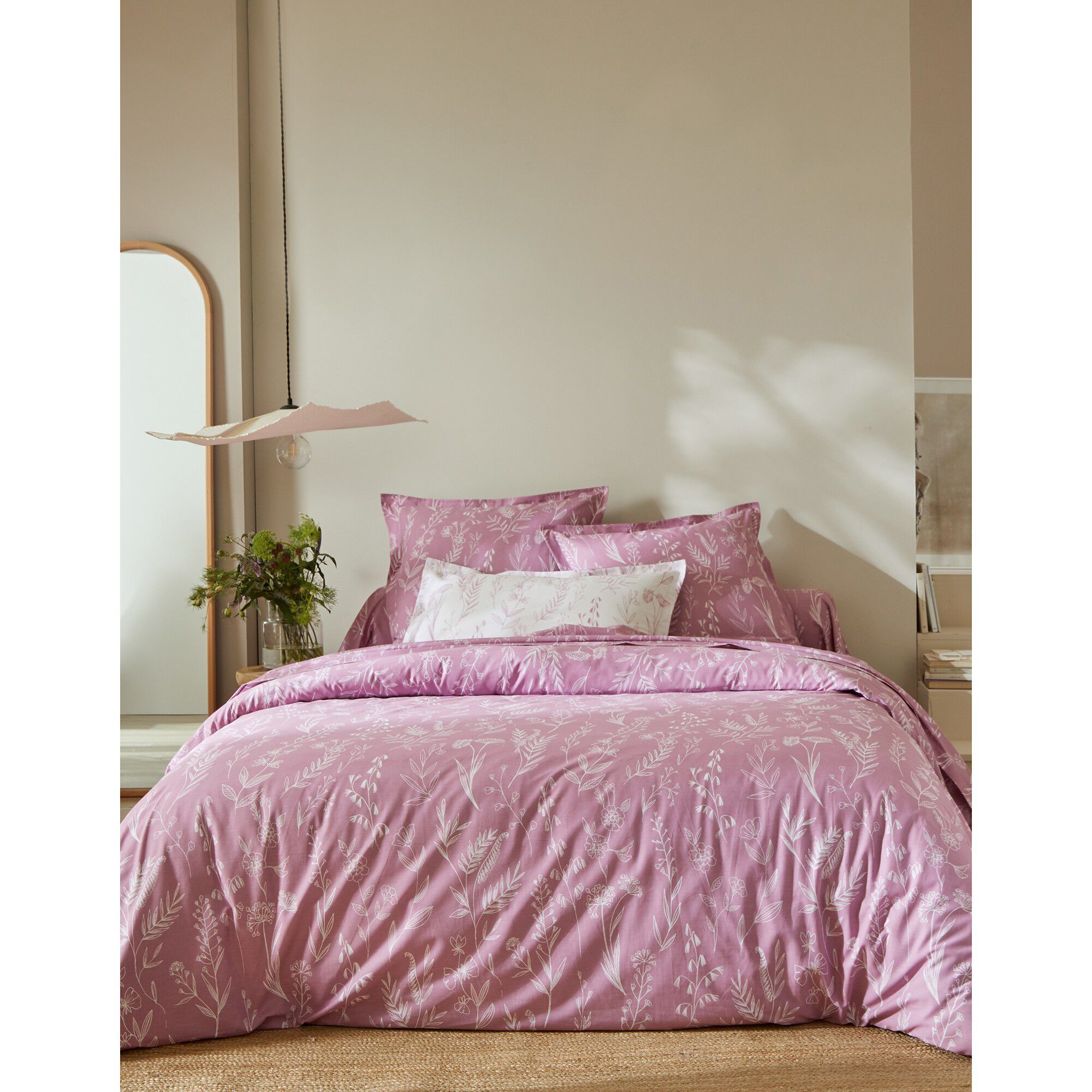 Linge de lit Alessia en coton imprimé fleuri