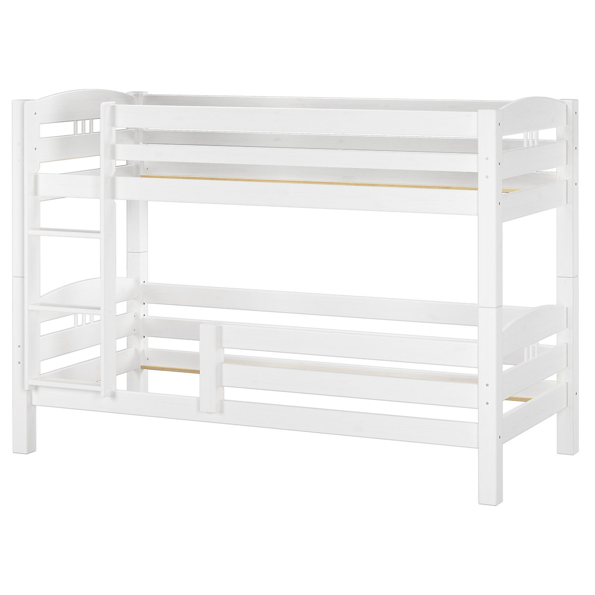 Kinderetagenbett 90x200 Kiefer weiß mit Rausfallschutz