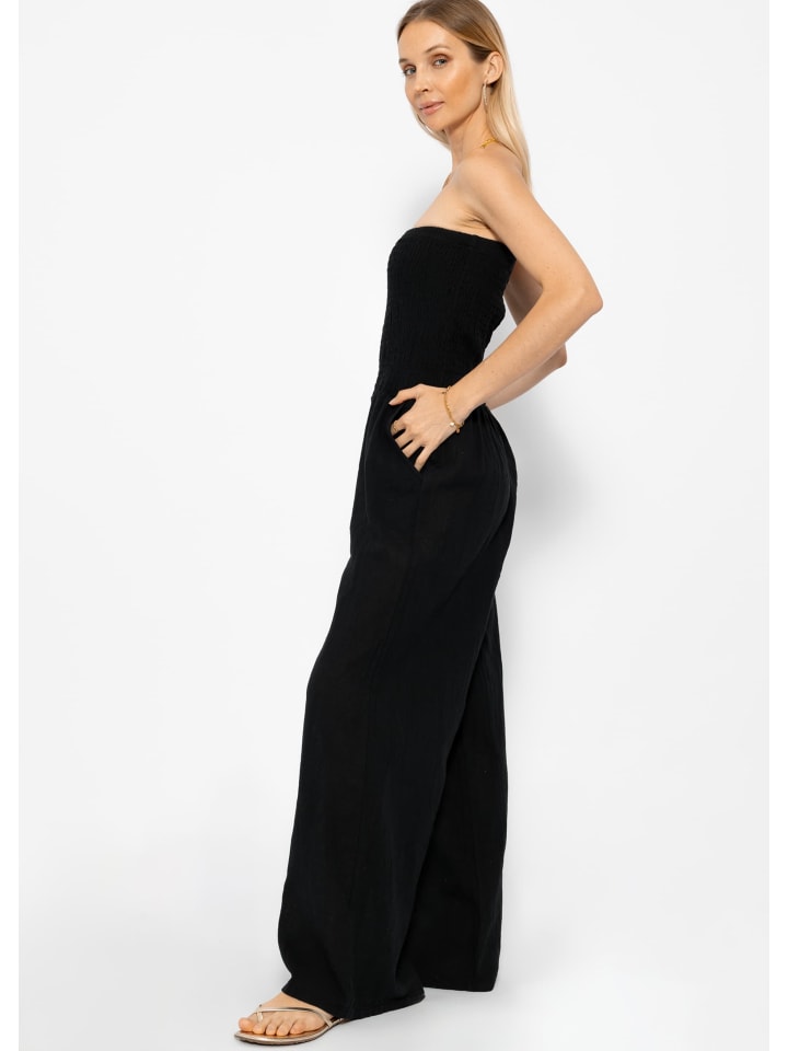 SASSYCLASSY Schulterfreier Jumpsuit in Schwarz günstig kaufen