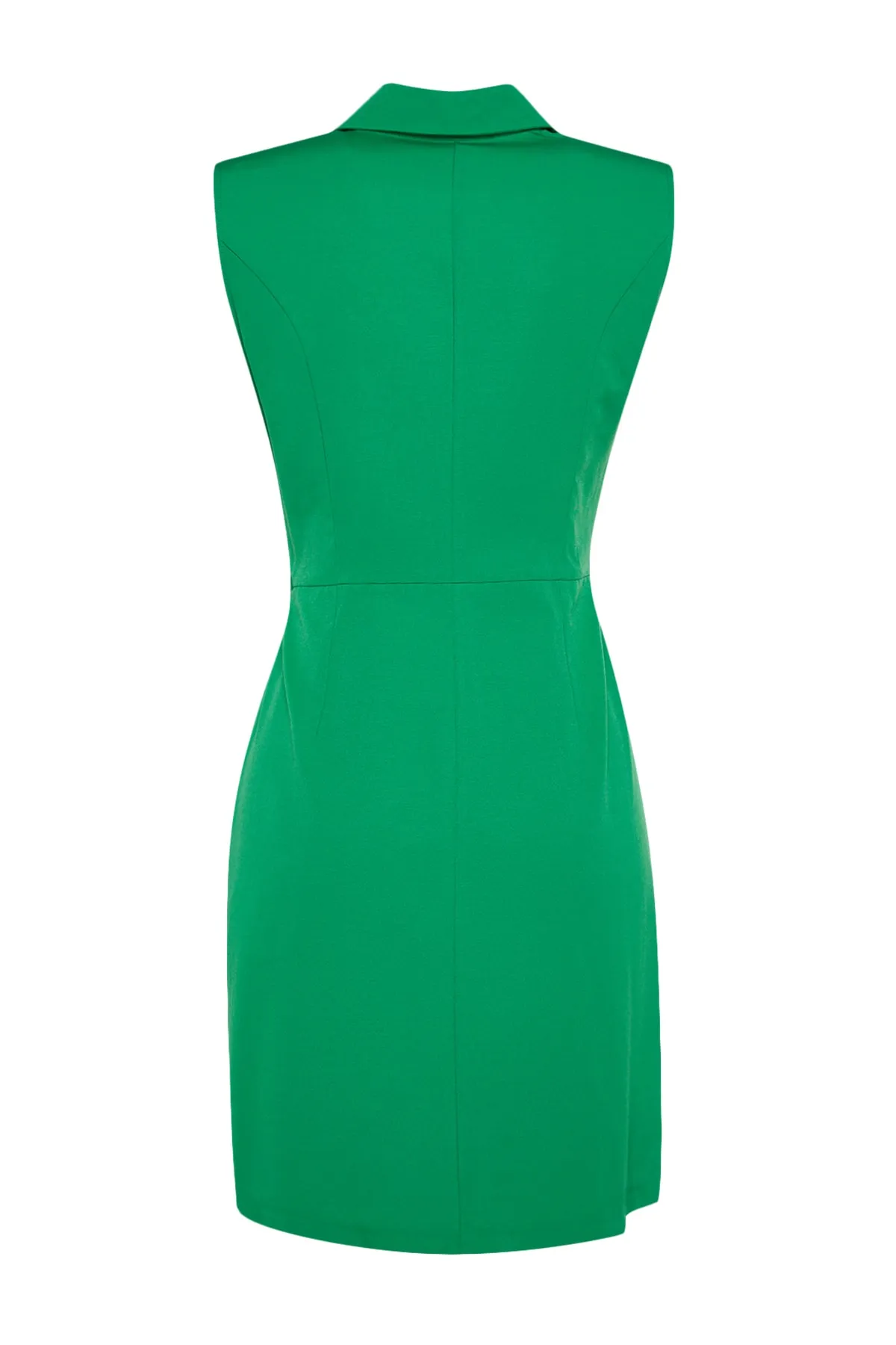 Trendyol Collection  Grünes Mini-Jackenkleid in A-Linie/Glockenform mit Bindedetail TWOSS23EL01508