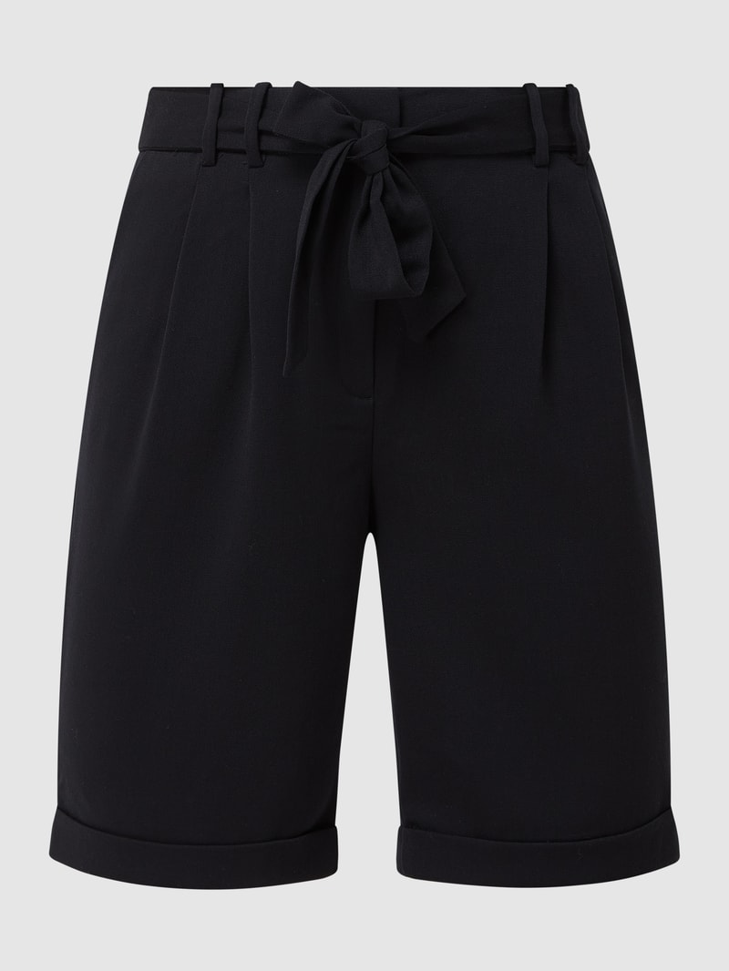 Bermudas mit Paperbag-Bund in schwarz