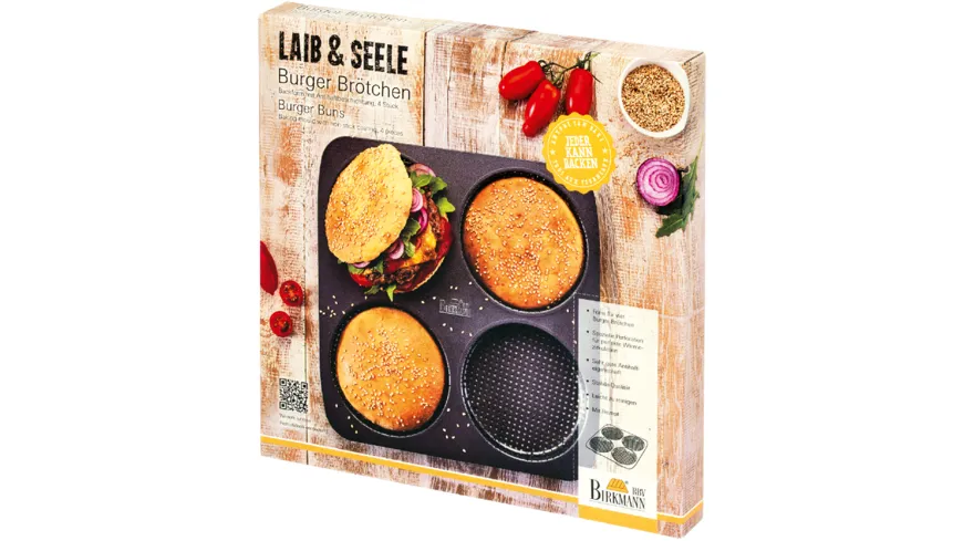 RBV BIRKMANN Burger Brötchen-Blech LAIB & SEELE Schwarz