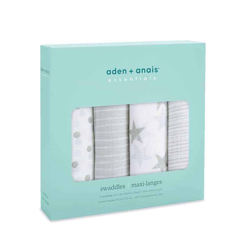 Lot de 4 maxi-langes gris dusty Aden et Anais