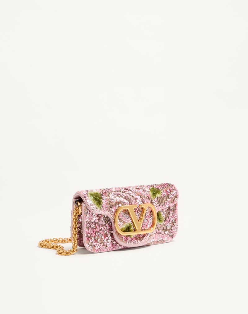 Valentino Garavani Locò Broderet Lille Skuldertaske