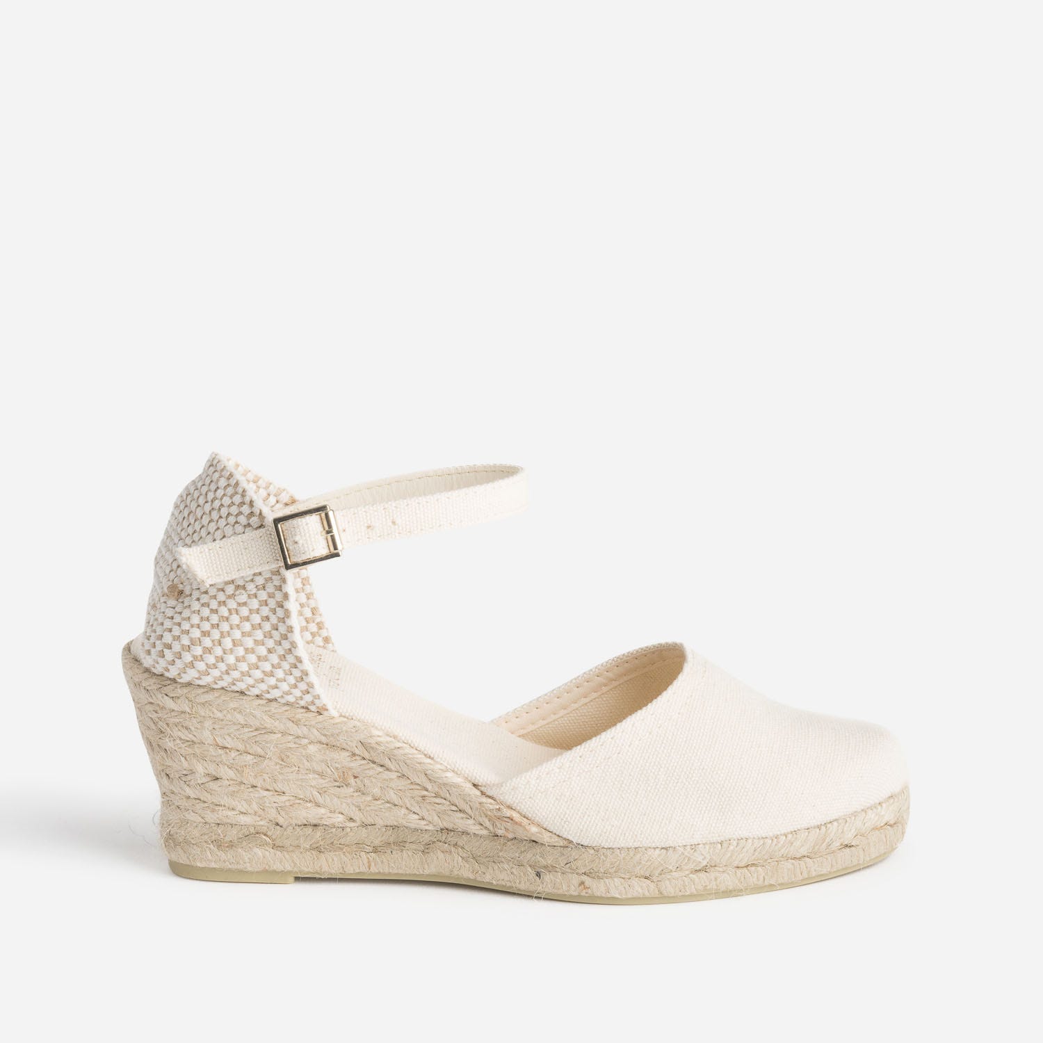 Espadrille compensée écrue éco-conçue en toile