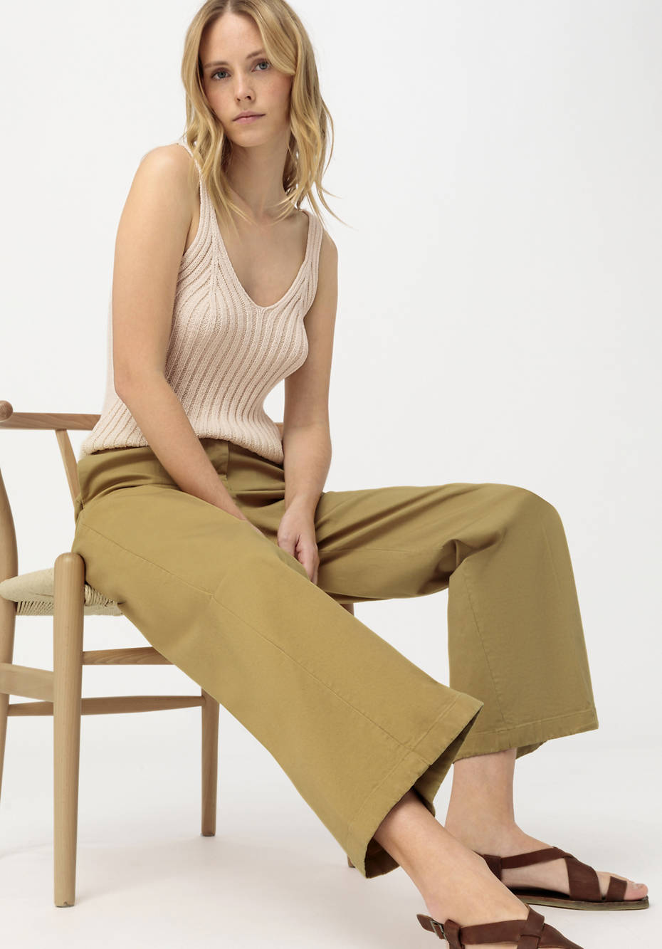 Hose Wide Leg aus Bio-Baumwolle mit Hanf
