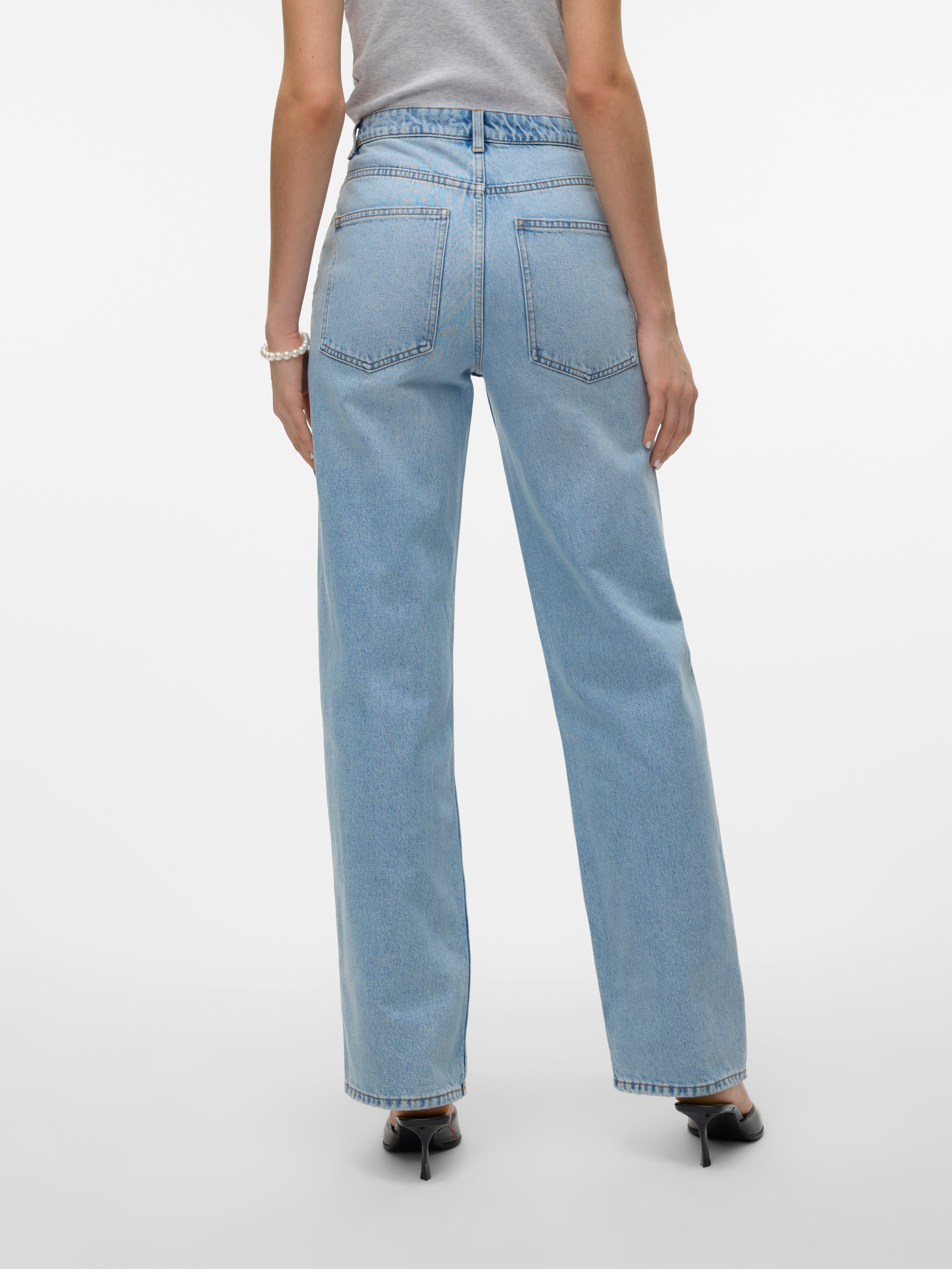 VMRYLEE Hohe Taille Gerade geschnitten Jeans