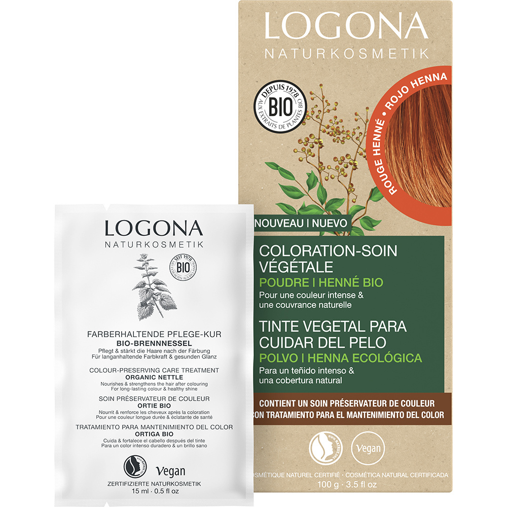 logona Coloration-soin rouge henné 100g Coloration végétale