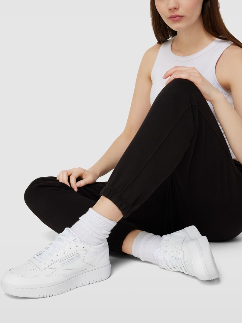 Sneaker mit Futter aus Frottee Modell 'Club C' in weiß